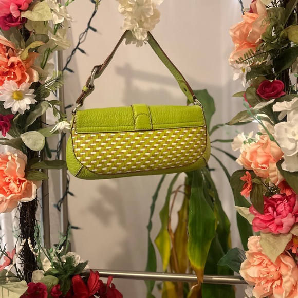 Rare Michael Kors Tri-Color Small Woven Leather Shoulder Bag - Picture 3 of 15